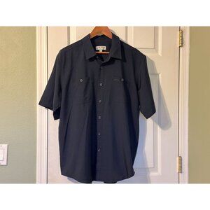 Orvis Men's Short Sleeve Button Down Shirt Navy Blue Size XL 011